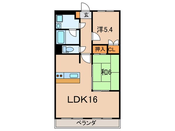 メゾンドヨサミＢ棟の物件間取画像